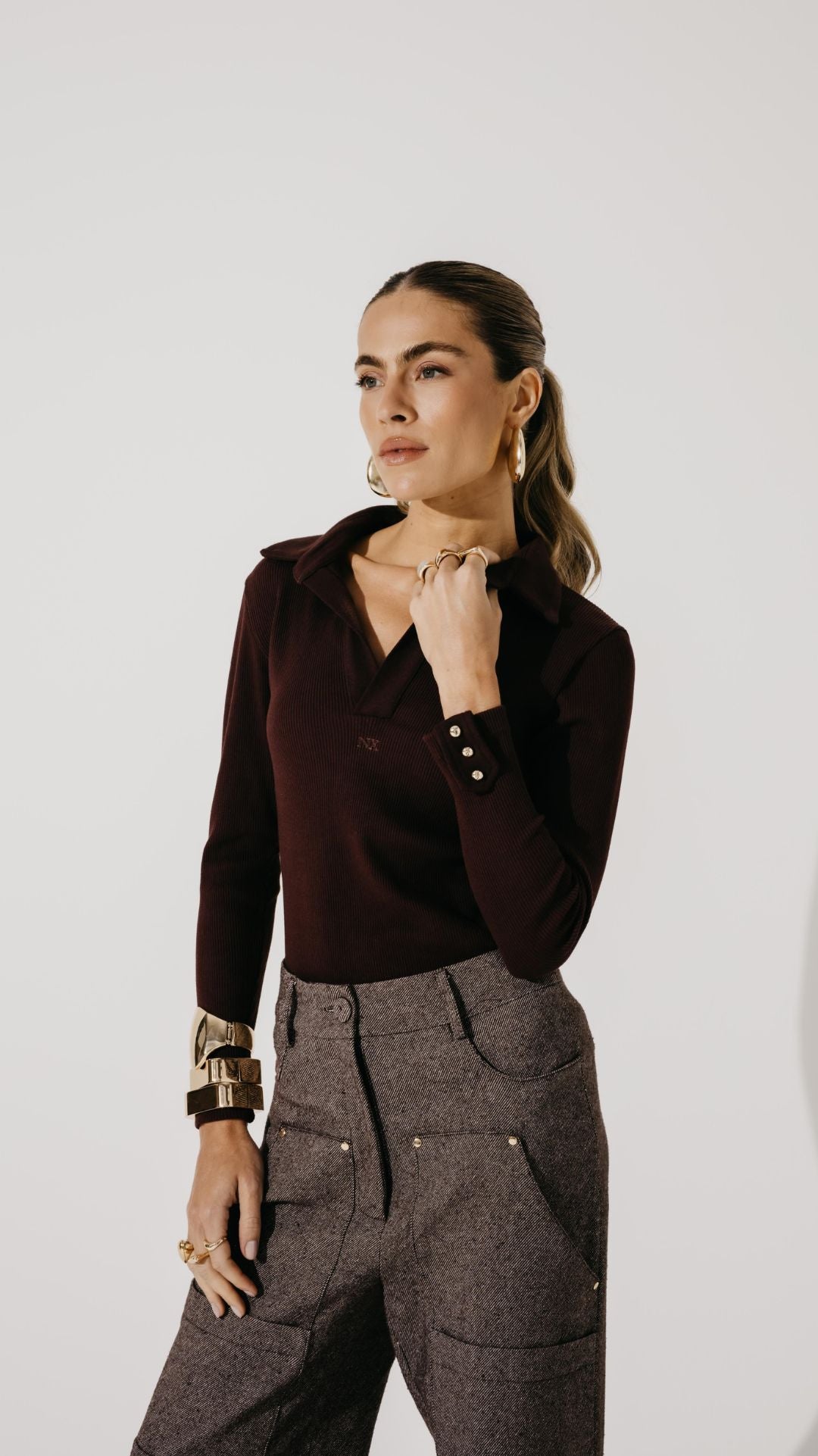Blusa Mavie Manga Longa