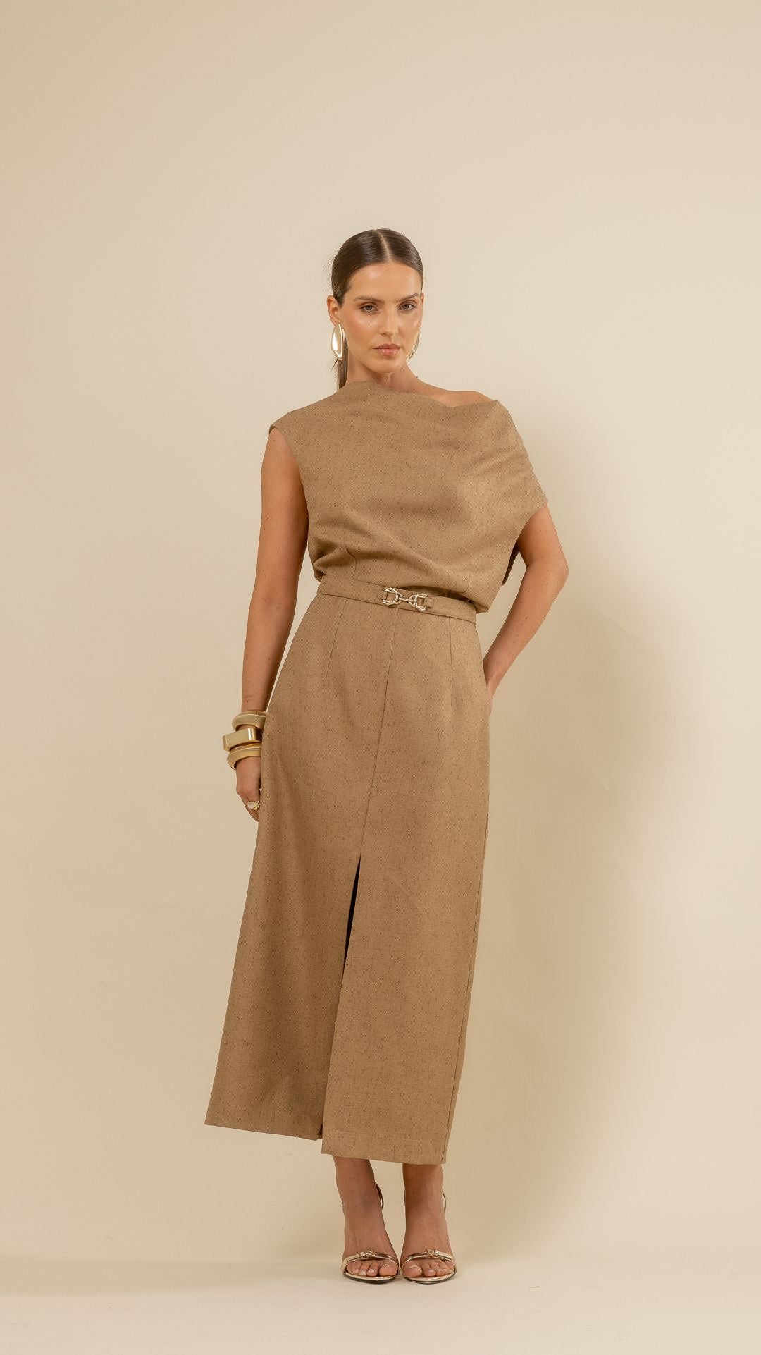 Vestido Midi Ray Caramell