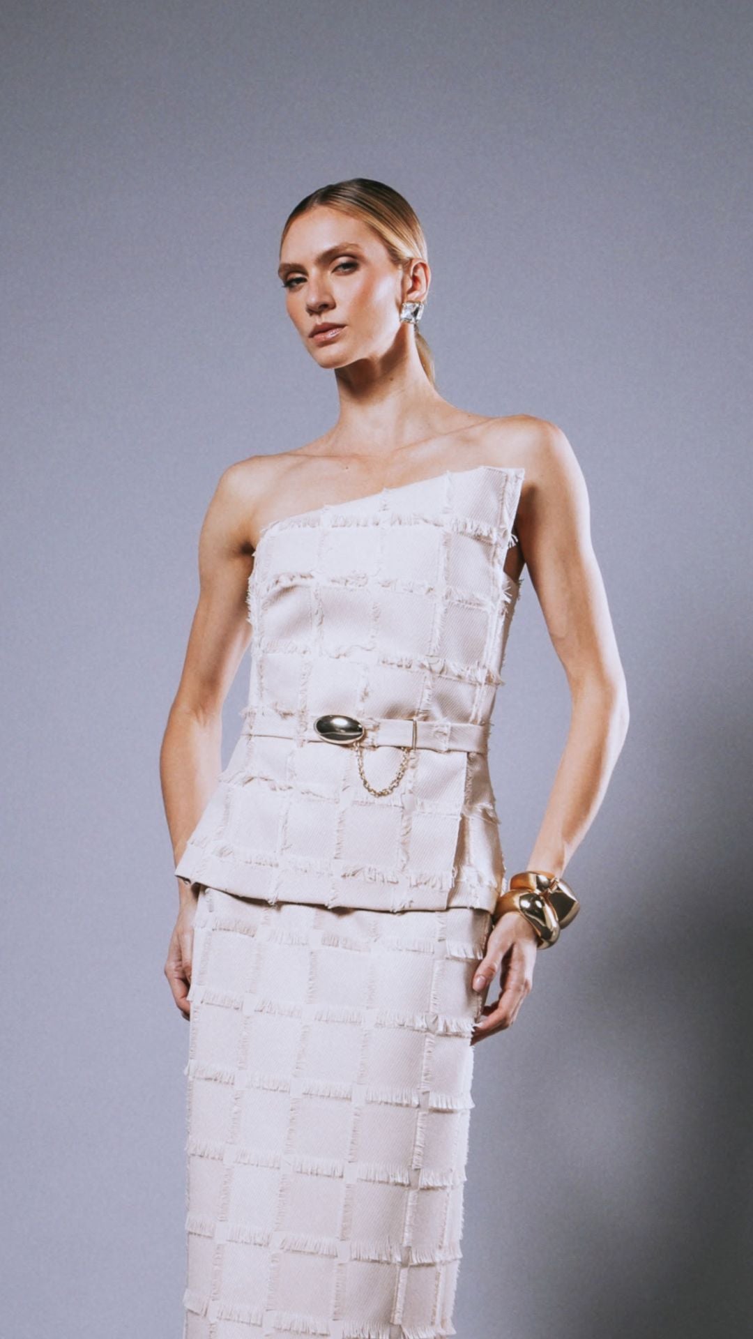 Saia Midi Louise Palha