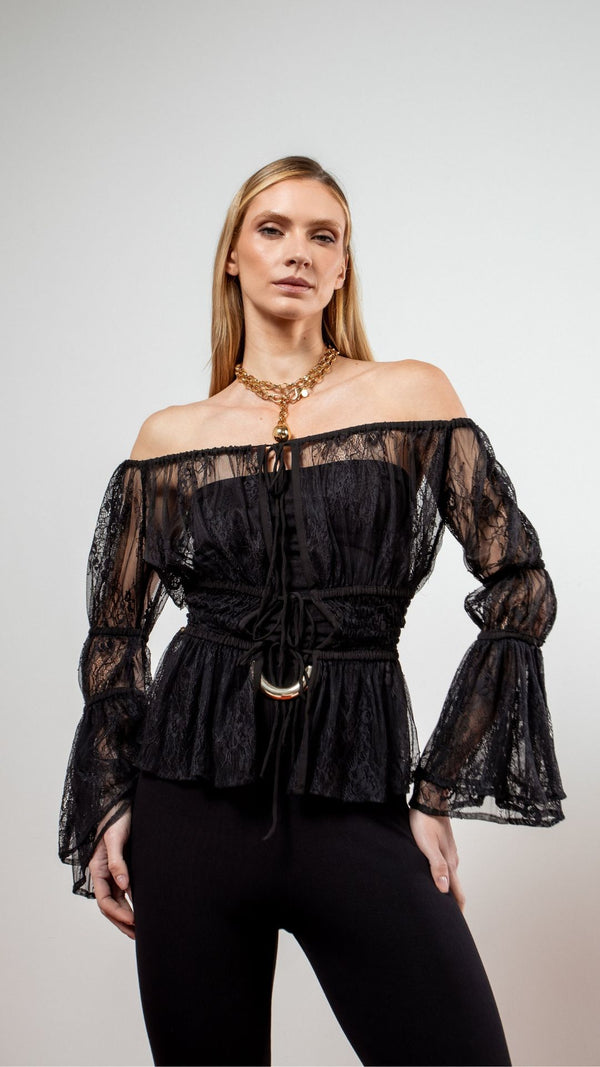 Blusa Bata Sarah Preto