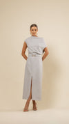 Vestido Midi Ray Off White