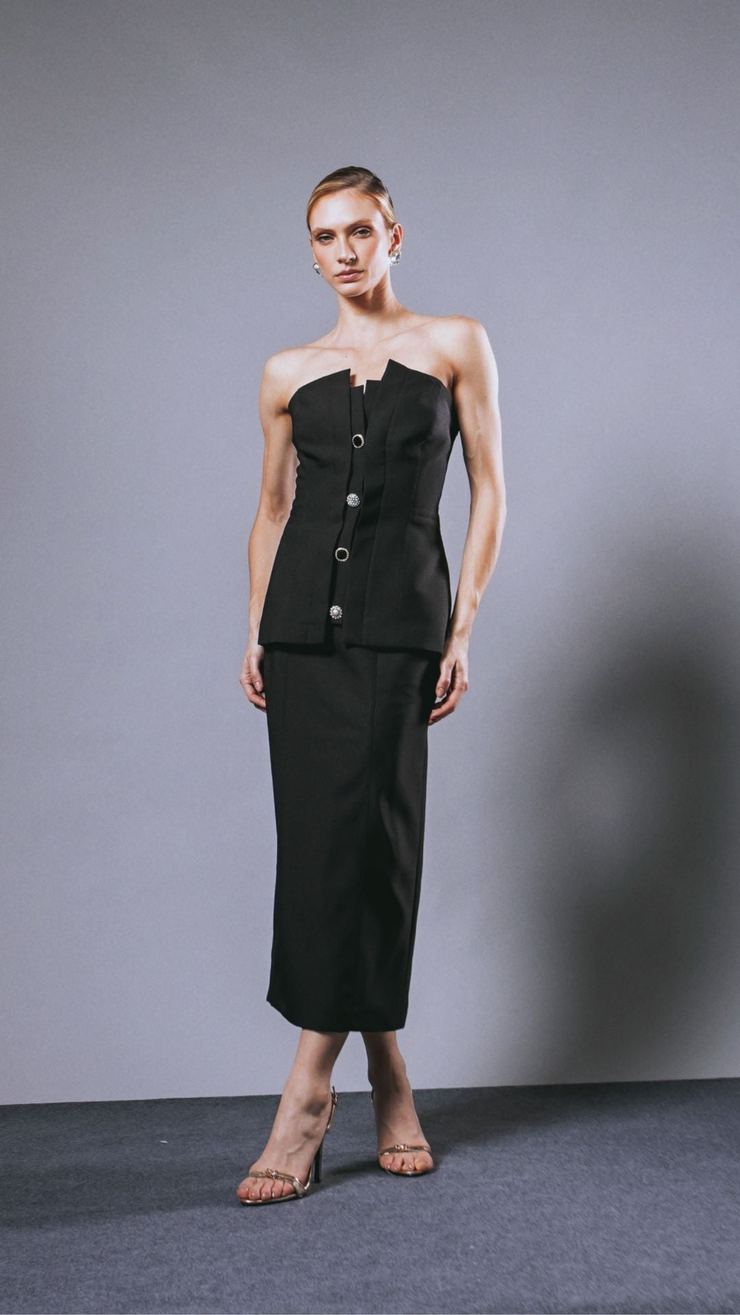 Corset Botões Roe Preto