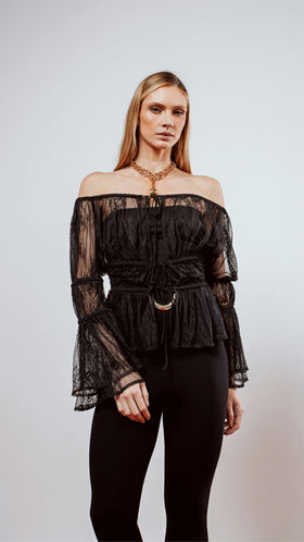 Blusa Bata Sarah Preto