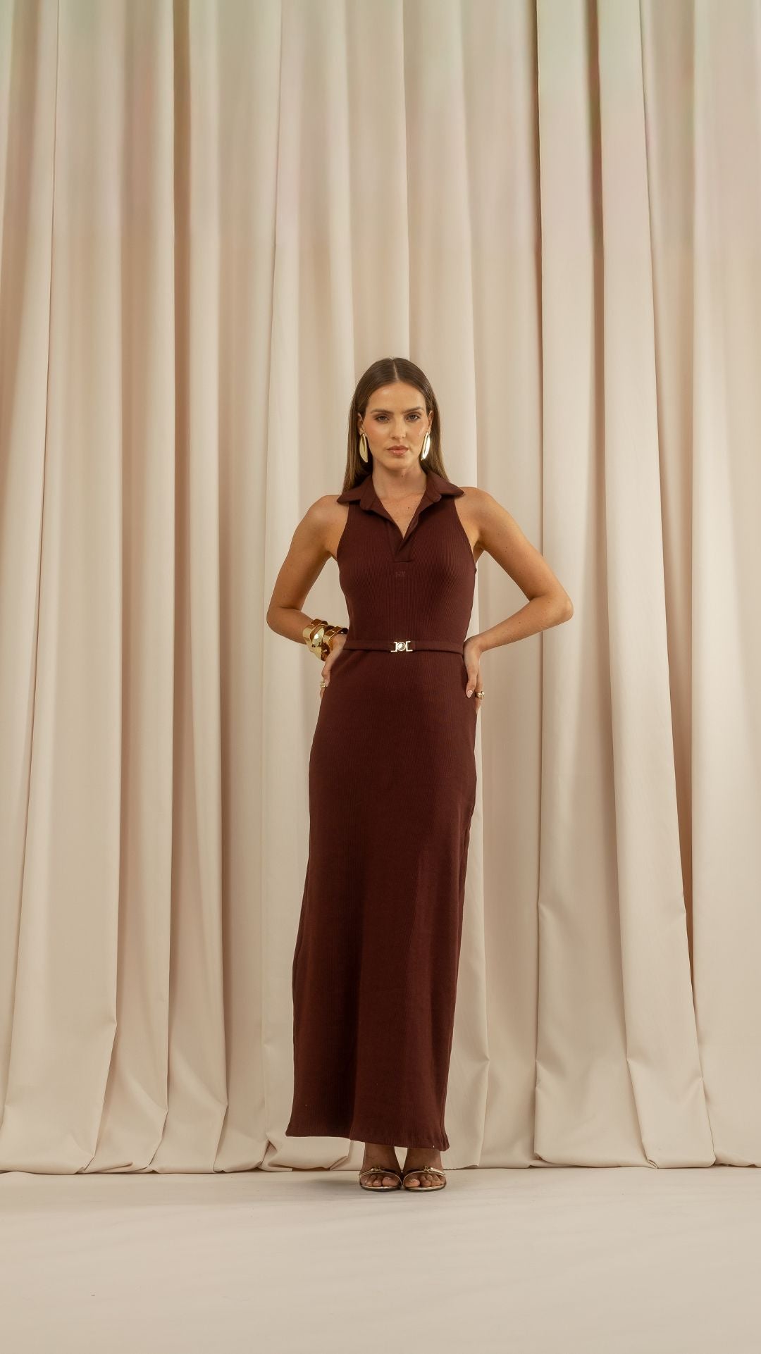 Vestido gola Mavie