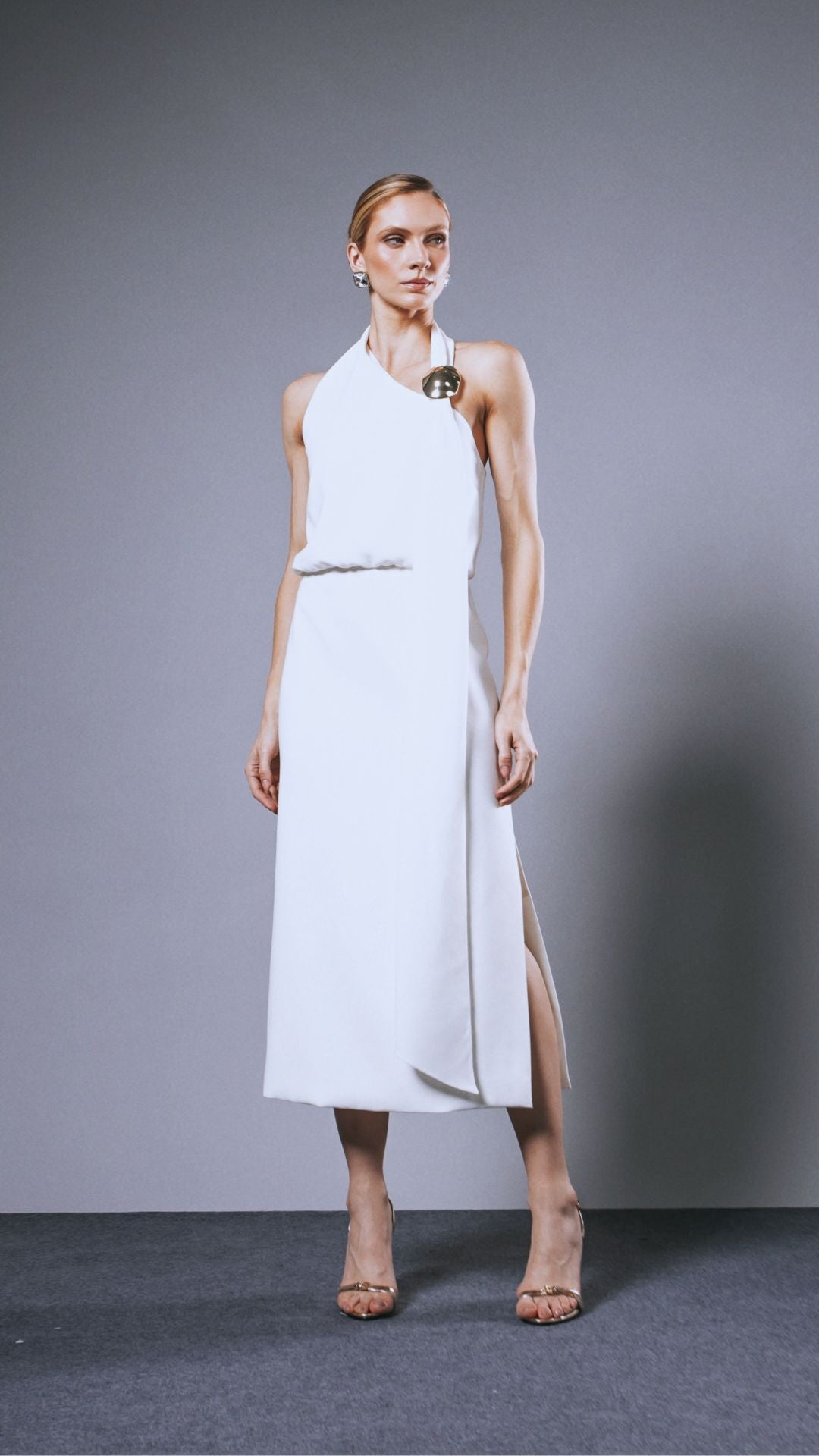 Vestido Midi Roe Off White