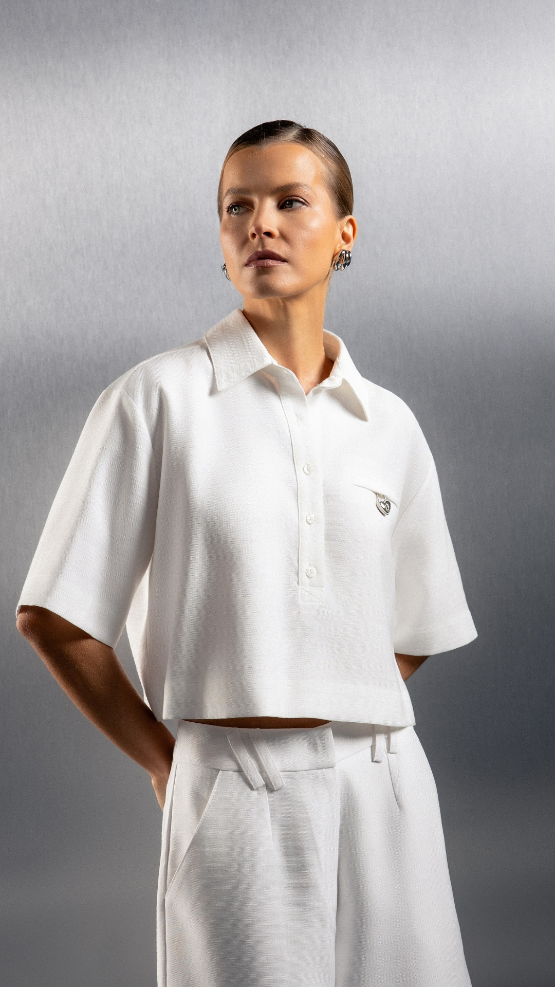 Blusa Gola Polo Kate Off White