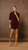 Blazer manga curta Nancy Dark Wine