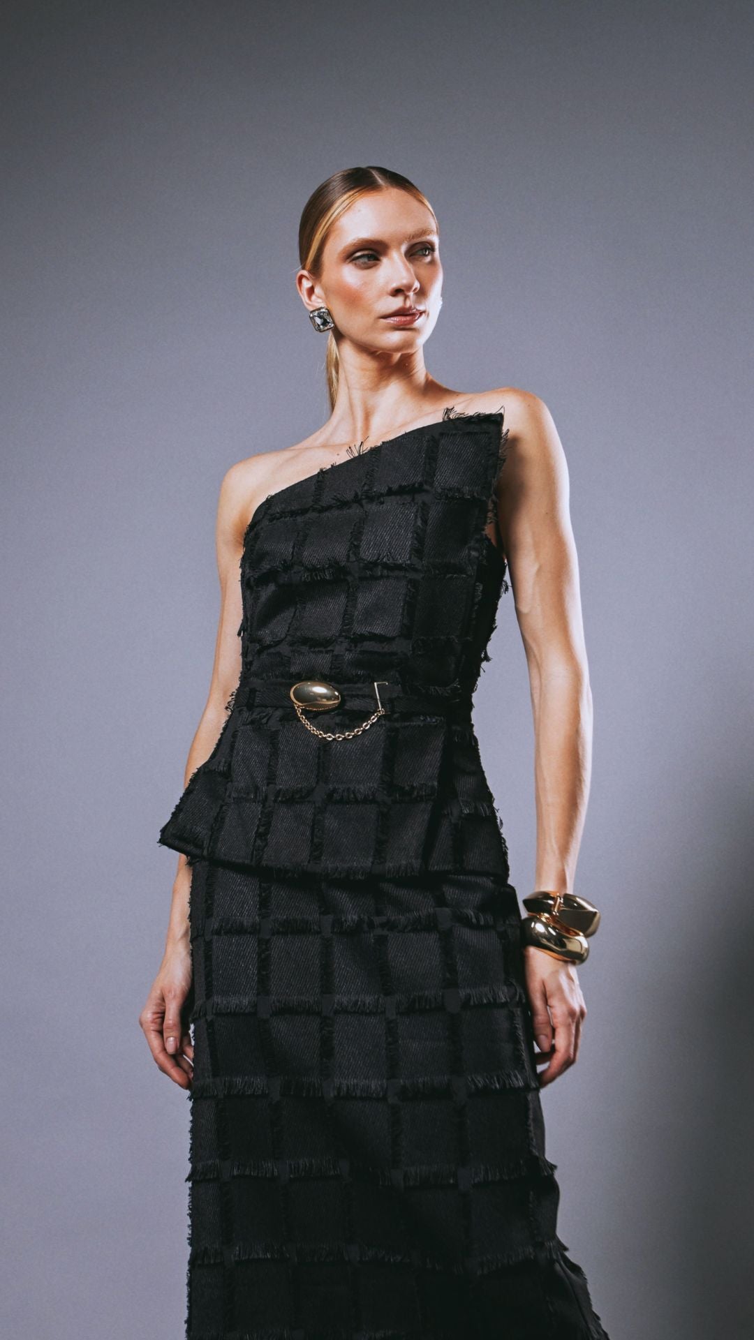 Saia Midi Louise Preto