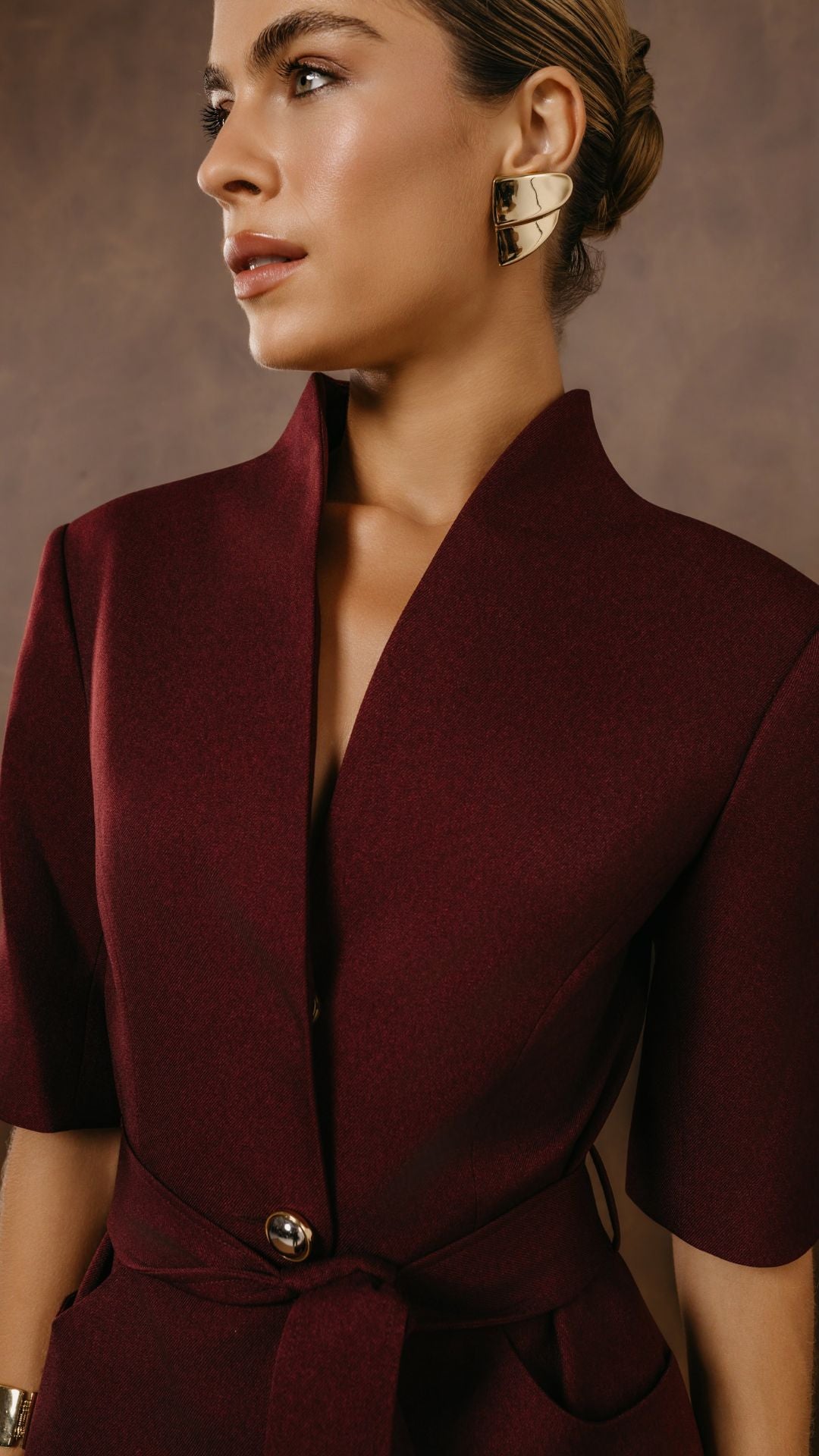 Blazer manga curta Nancy Dark Wine