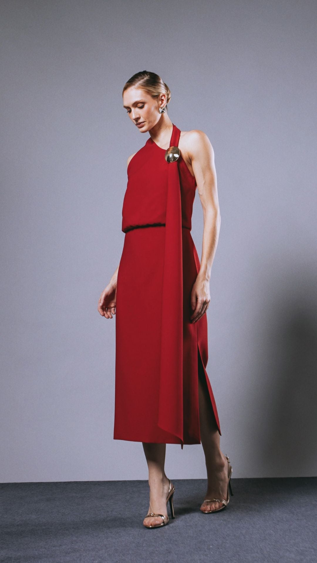 Vestido Midi Roe Red
