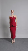 Corset Botões Roe Red